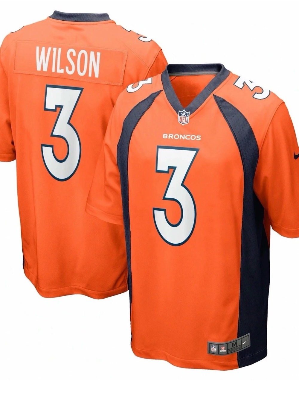 Russell Wilson Orange Denver Broncos Nike Game Jersey  Fanatics Size L NWT